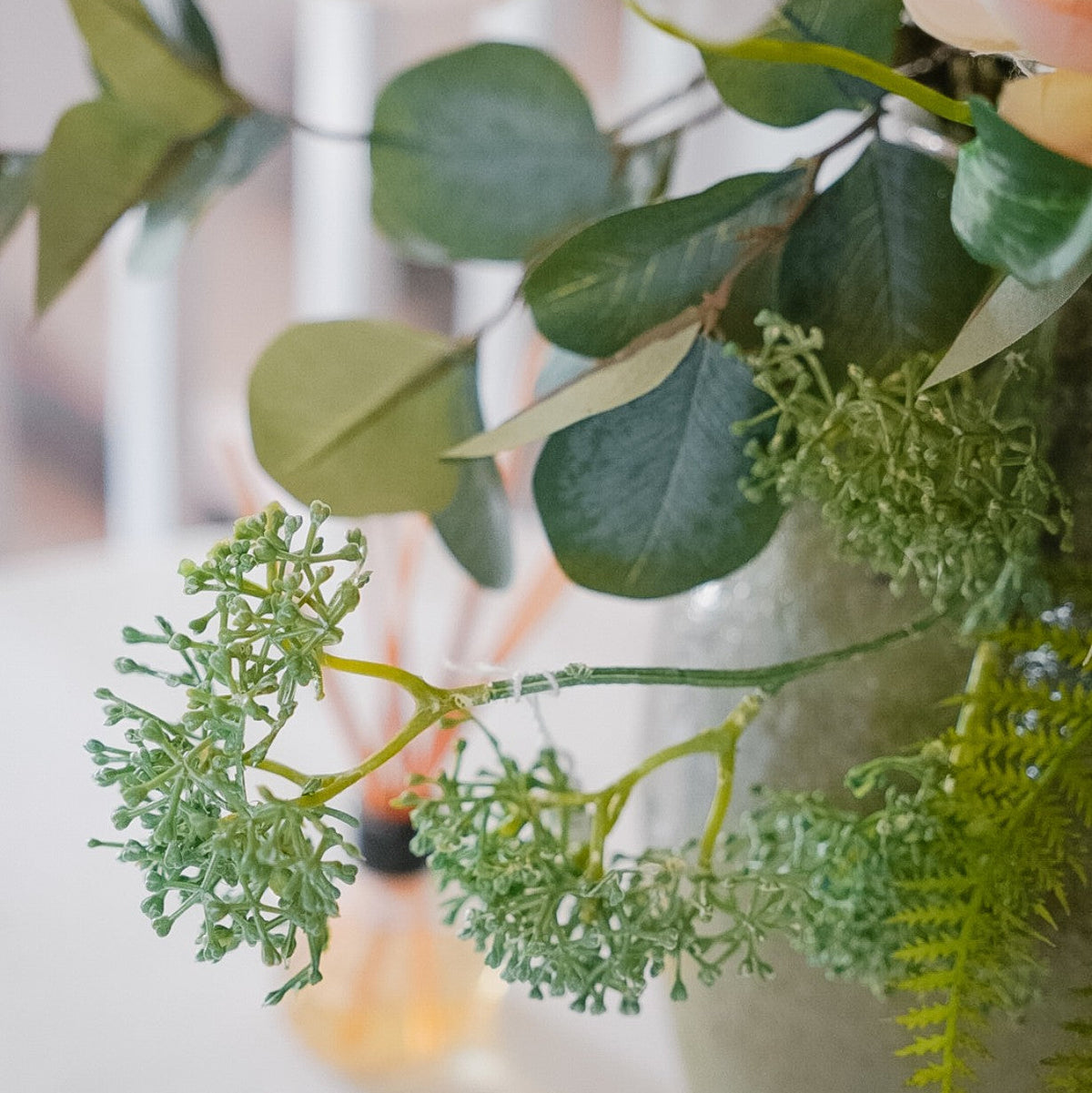 Detail of the Aava silk flower bouquet
