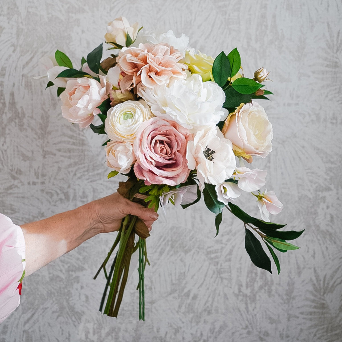 Estelle silk flower bouquet, hand-tied, image 2